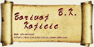 Borivoj Kojičić vizit kartica
